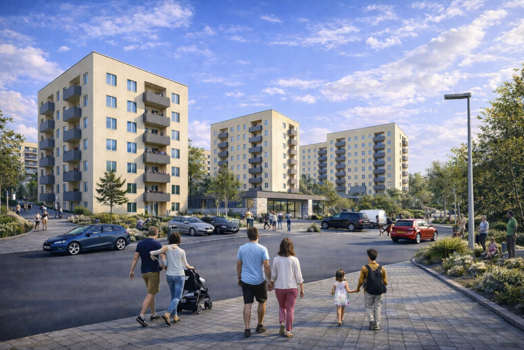 Kommande fasadrenovering på Hemholmen